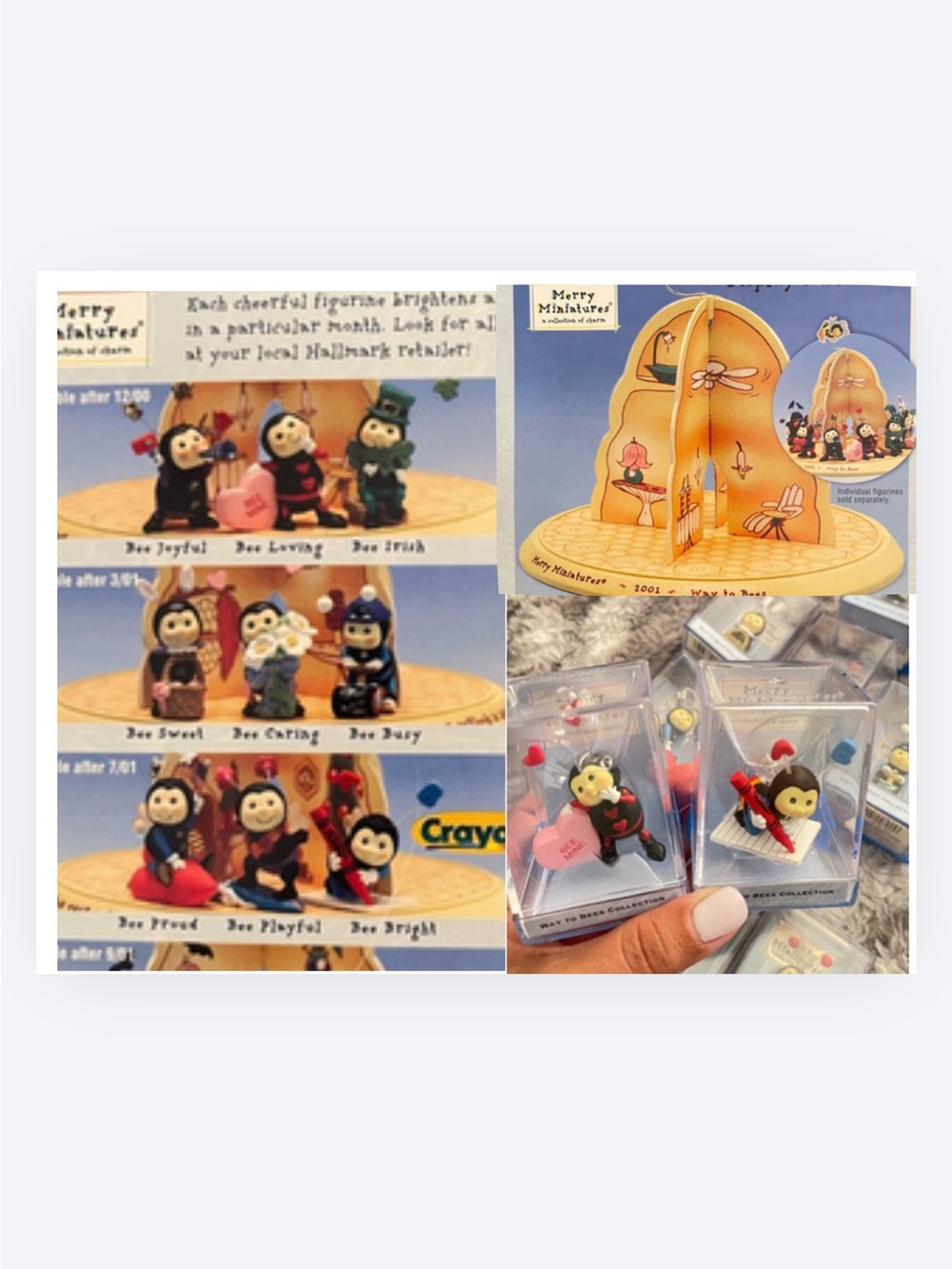 Hallmark Merry Miniatures from the 2001 "Way to Bees Collection.